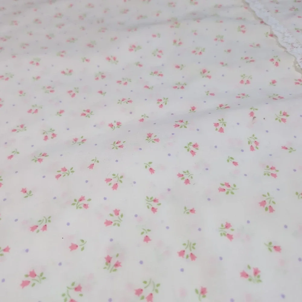 2 Vtg Wamsutta Supercale Plus King Pillowcases Floral Lace Trim Tulip Cottage